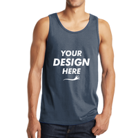 District The Concert Tank ®, Heathered Navy, Front view, Mockup