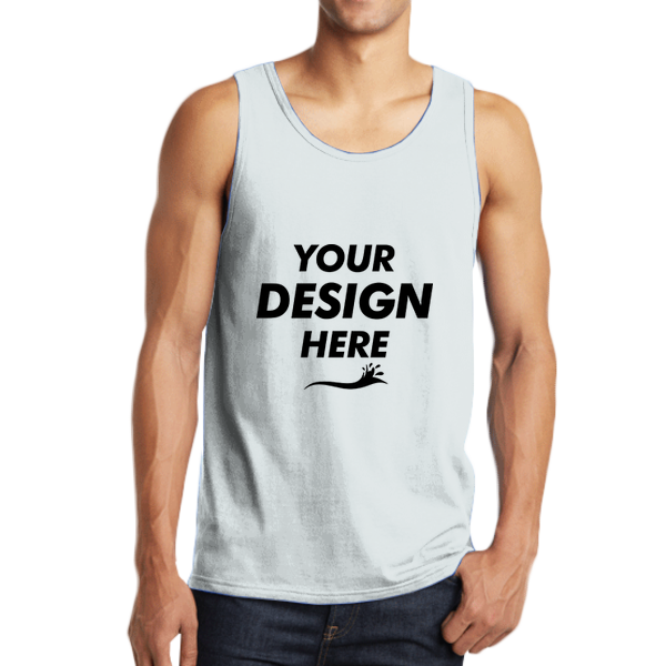 District The Concert Tank ®, White, Front view, Mockup