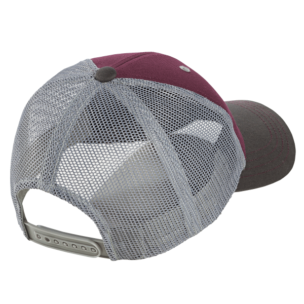 District Tri Tone Mesh Back Cap, Maroon / Charcoal / Grey, Back view