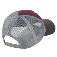 District Tri Tone Mesh Back Cap, Maroon / Charcoal / Grey, Back view