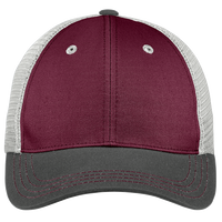 District Tri Tone Mesh Back Cap, Maroon / Charcoal / Grey, Headwear Front view