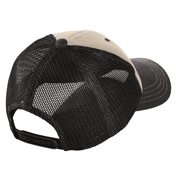 District Tri Tone Mesh Back Cap, Sandstone / Charcoal / Black, Back view