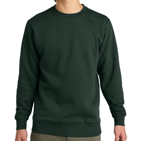 District V.I.T. Fleece Crew, Forest Green, Front view