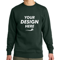 District V.I.T. Fleece Crew, Forest Green, Front view, Mockup