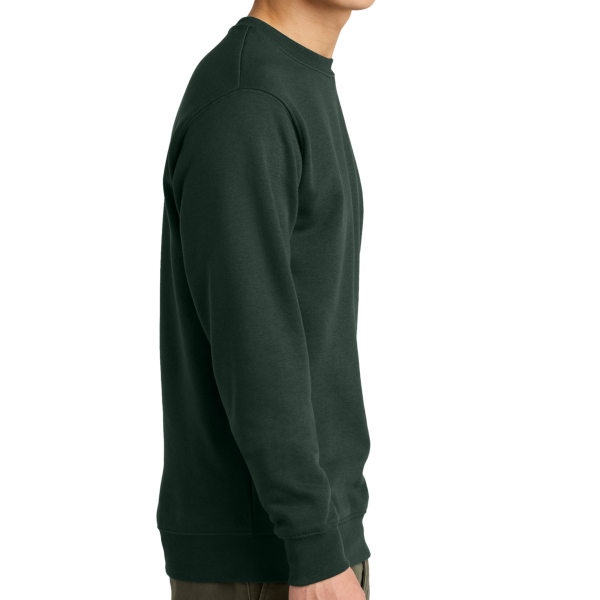 District V.I.T. Fleece Crew, Forest Green, Right Sleeve view