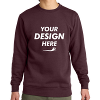 District V.I.T. Fleece Crew, Plum, Front view, Mockup