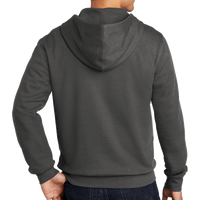 District V.I.T. Fleece Full Zip Hoodie, Charcoal, Back view