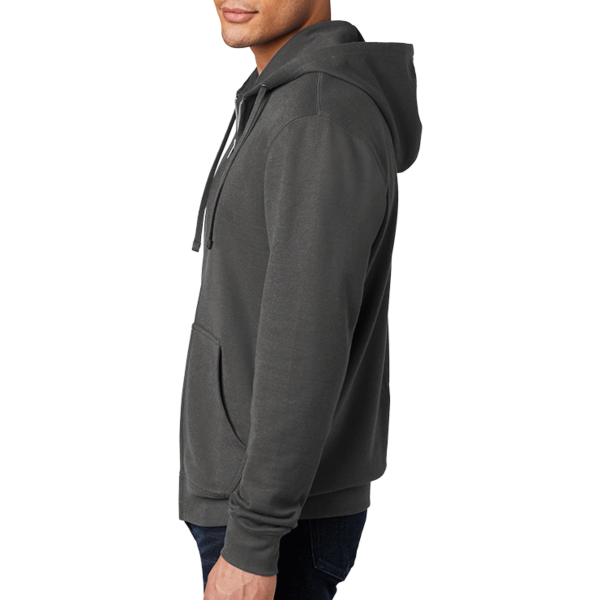 District V.I.T. Fleece Full Zip Hoodie, Charcoal, Left Sleeve view