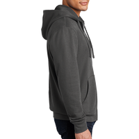 District V.I.T. Fleece Full Zip Hoodie, Charcoal, Right Sleeve view