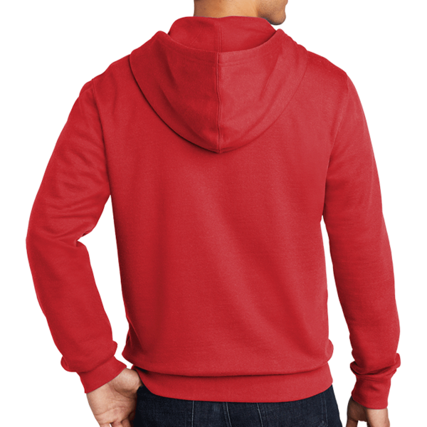 District V.I.T. Fleece Full Zip Hoodie, Classic Red, Back view
