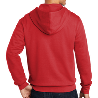 District V.I.T. Fleece Full Zip Hoodie, Classic Red, Back view