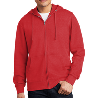 District V.I.T. Fleece Full Zip Hoodie, Classic Red, Front view
