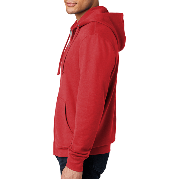 District V.I.T. Fleece Full Zip Hoodie, Classic Red, Left Sleeve view