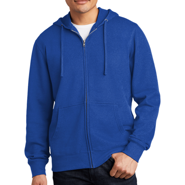 District V.I.T. Fleece Full Zip Hoodie, Deep Royal, Front view