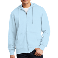 District V.I.T. Fleece Full Zip Hoodie, Ice Blue, Front view