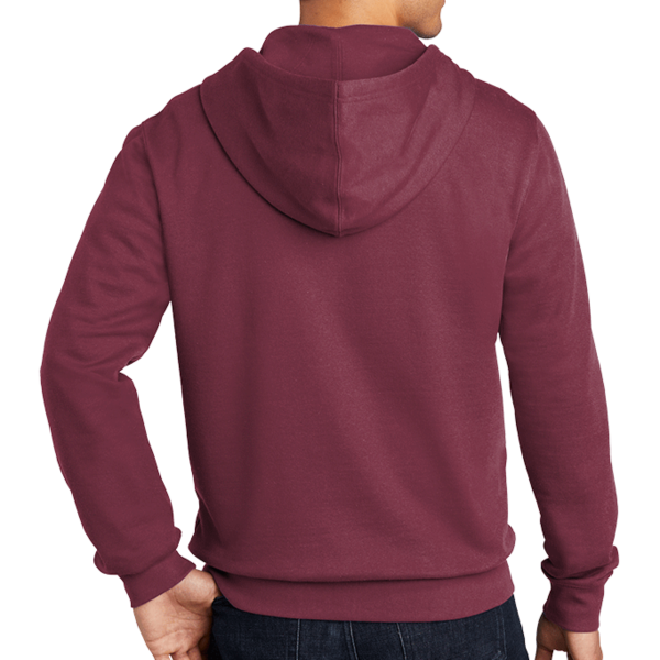 District V.I.T. Fleece Full Zip Hoodie, Plum, Back view