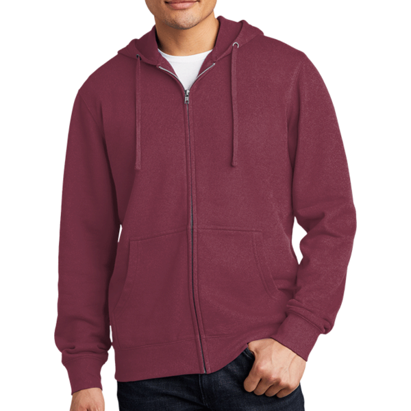 District V.I.T. Fleece Full Zip Hoodie, Plum, Front view
