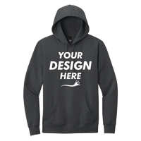 District V.I.T. Fleece Hoodie, Charcoal, Front view, Mockup