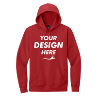 District V.I.T. Fleece Hoodie, Classic Red, Front view, Mockup