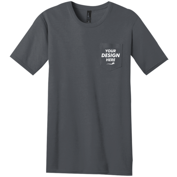 District Very Important Tee ® with Pocket, Charcoal, Front view, Mockup