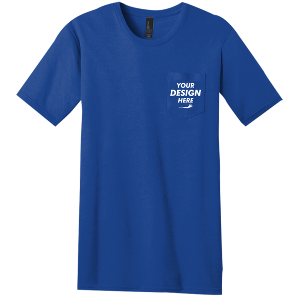 District Very Important Tee ® with Pocket, Deep Royal, Front view, Mockup