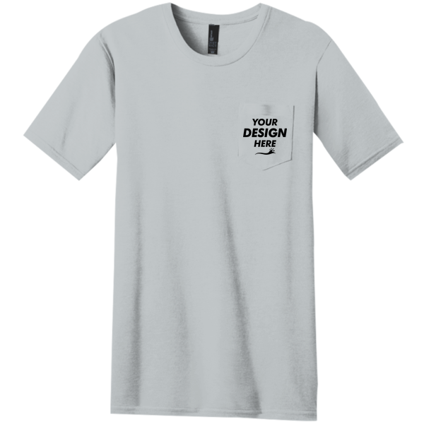 District Very Important Tee ® with Pocket, Light Heather Grey, Front view, Mockup