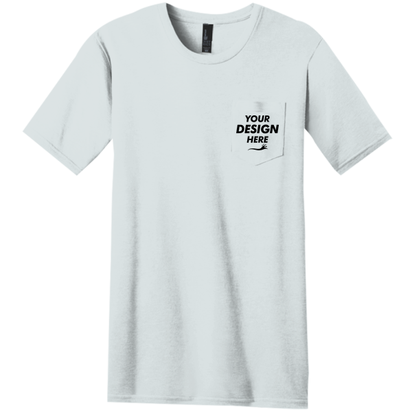 District Very Important Tee ® with Pocket, White, Front view, Mockup