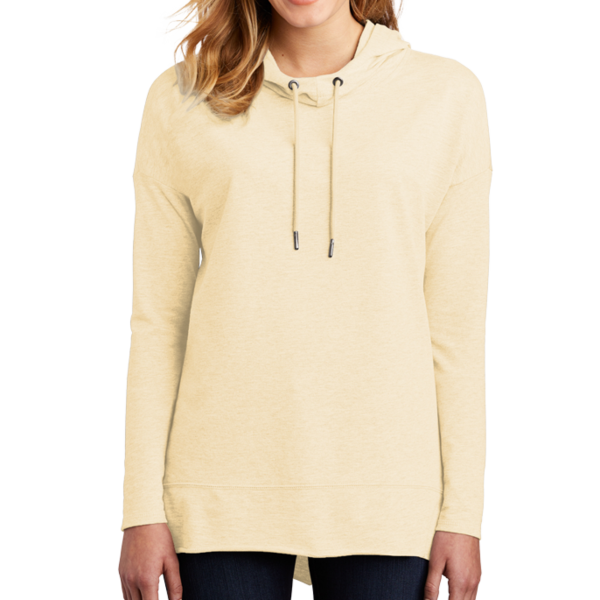 District Women's Featherweight French Terry Hoodie, Gardenia, Front view