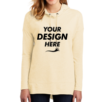 District Women's Featherweight French Terry Hoodie, Gardenia, Front view, Mockup