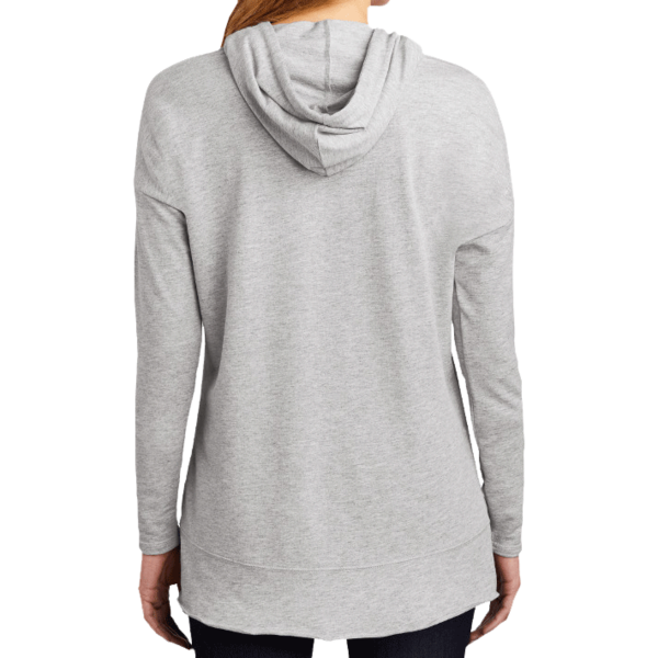 District Women's Featherweight French Terry Hoodie, Light Heather Grey, Back view