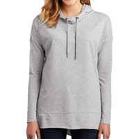 District Women's Featherweight French Terry Hoodie, Light Heather Grey, Front view