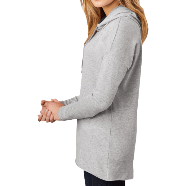 District Women's Featherweight French Terry Hoodie, Light Heather Grey, Left Sleeve view