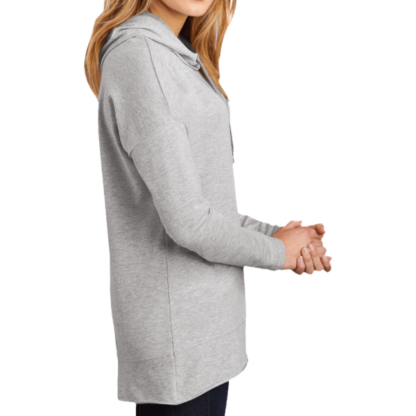 District Women's Featherweight French Terry Hoodie, Light Heather Grey, Right Sleeve view
