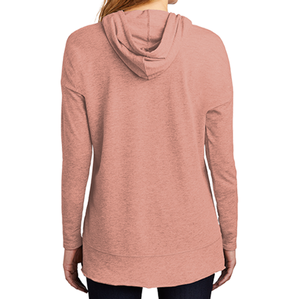 District Women's Featherweight French Terry Hoodie, Nostalgia Rose Heather, Back view