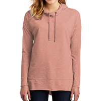 District Women's Featherweight French Terry Hoodie, Nostalgia Rose Heather, Front view