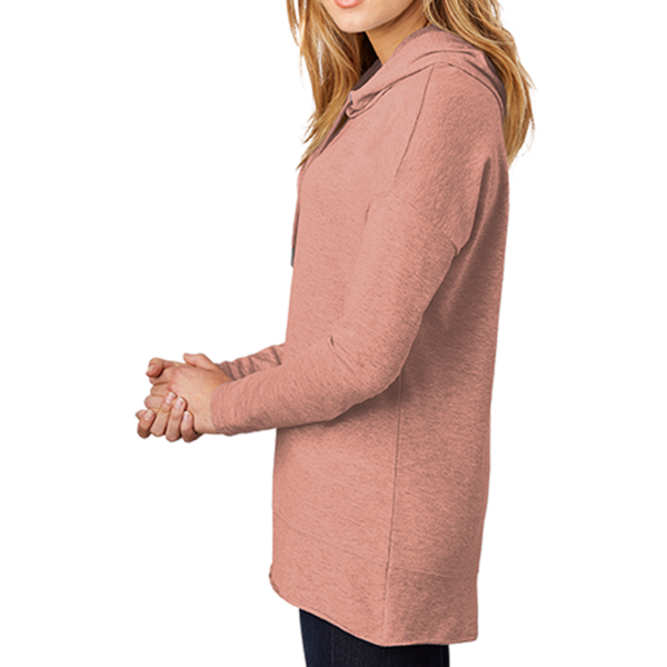 District Women's Featherweight French Terry Hoodie, Nostalgia Rose Heather, Left Sleeve view