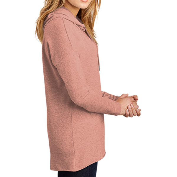 District Women's Featherweight French Terry Hoodie, Nostalgia Rose Heather, Right Sleeve view
