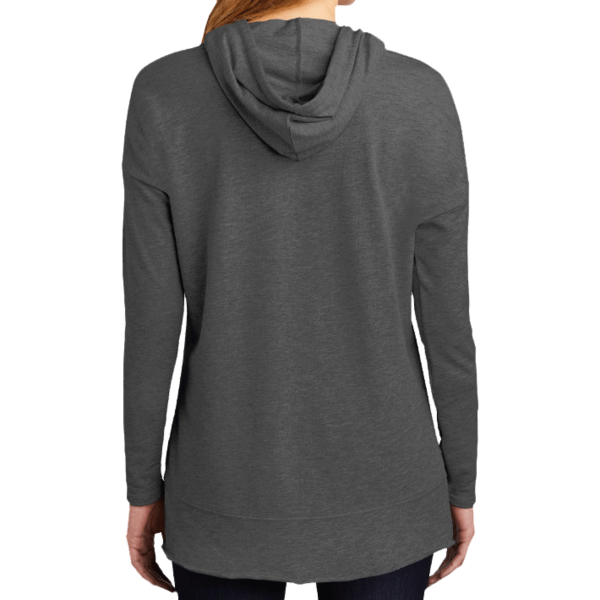 District Women's Featherweight French Terry Hoodie, Washed Coal, Back view