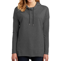 District Women's Featherweight French Terry Hoodie, Washed Coal, Front view