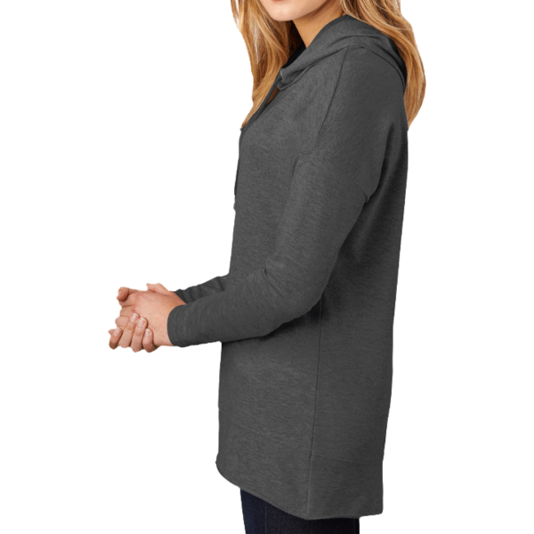 District Women's Featherweight French Terry Hoodie, Washed Coal, Left Sleeve view