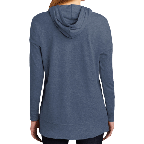 District Women's Featherweight French Terry Hoodie, Washed Indigo, Back view