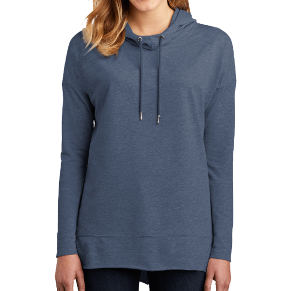 District Women's Featherweight French Terry Hoodie, Washed Indigo, Front view