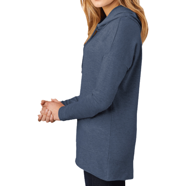 District Women's Featherweight French Terry Hoodie, Washed Indigo, Left Sleeve view
