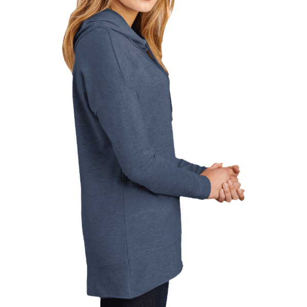 District Women's Featherweight French Terry Hoodie, Washed Indigo, Right Sleeve view