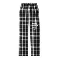 District Women's Flannel Plaid Pant, Black / Black, Front view, Mockup