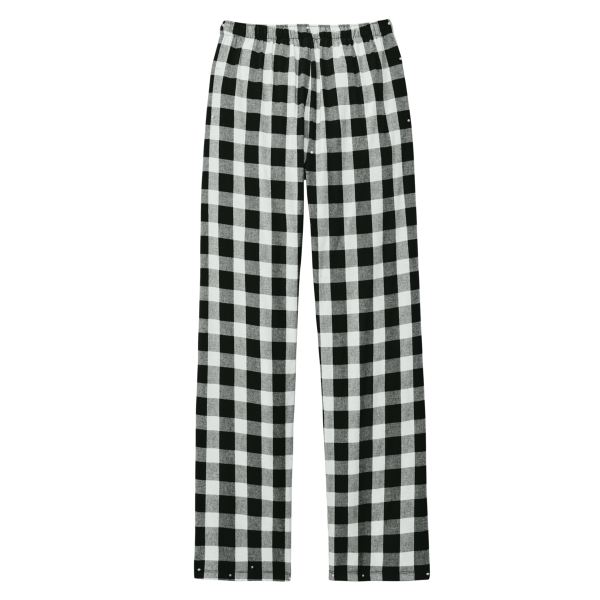 District Women's Flannel Plaid Pant, Black / White Buffalo Check, Back view