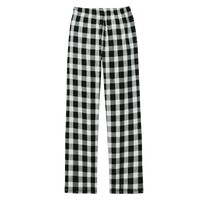District Women's Flannel Plaid Pant, Black / White Buffalo Check, Back view