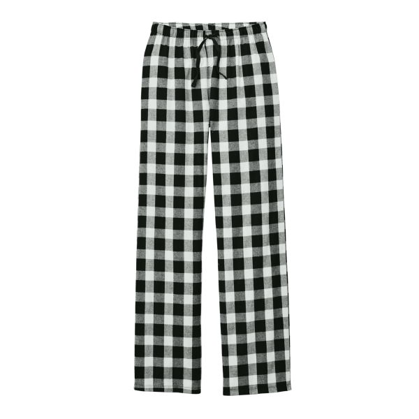 District Women's Flannel Plaid Pant, Black / White Buffalo Check, Front view