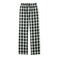 District Women's Flannel Plaid Pant, Black / White Buffalo Check, Front view