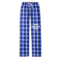 District Women's Flannel Plaid Pant, Deep Royal / Deep Royal, Front view, Mockup